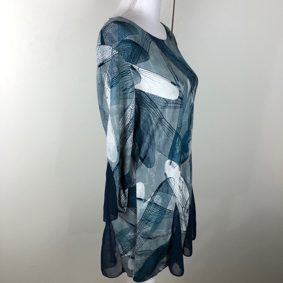 ALESSA W TUNIC SPLASH PRINT FLARED  BOTTOM SZ 6 - Picture 2 of 7